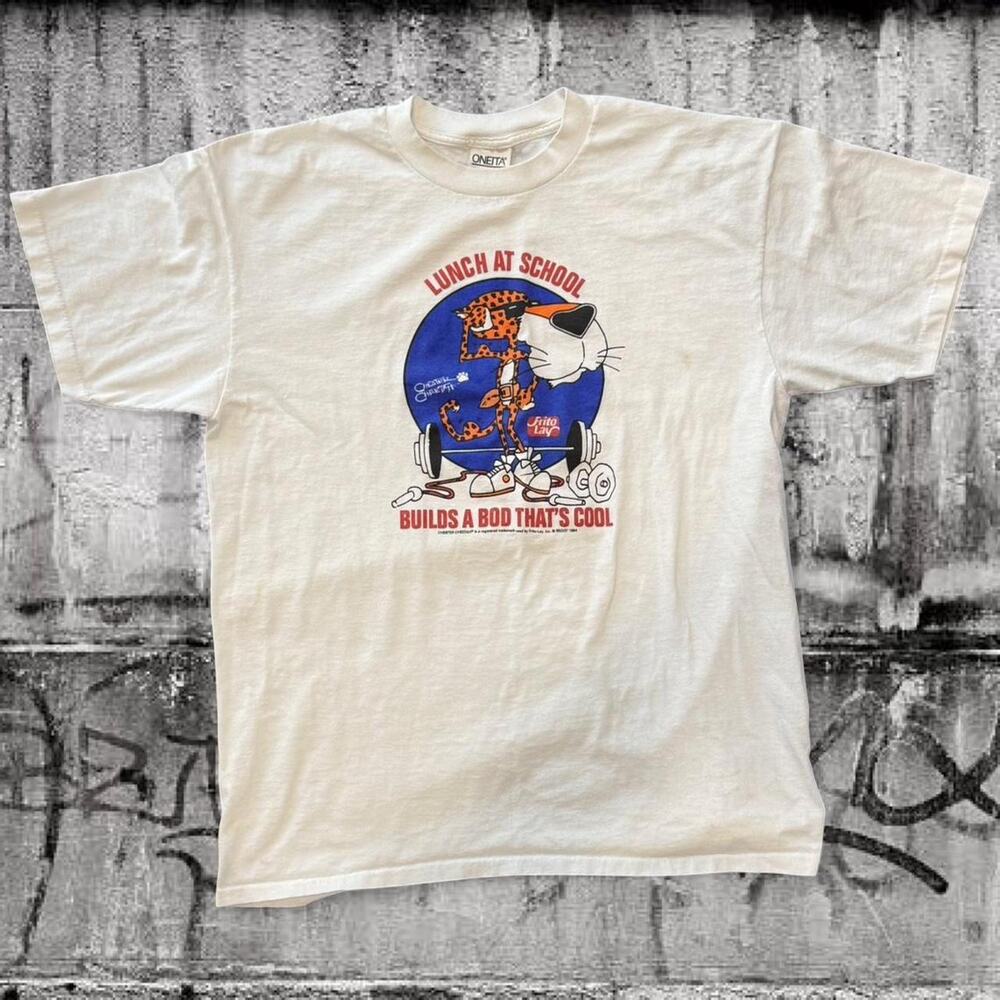 Vintage 1994 Chester Cheetah Frito Lay Promo Tee XL Oneita Power 50 USA
